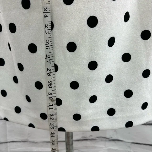 LAUREN RALPH LAUREN Dress Sz 0 Sheath White Black Polka Dot Ruffle Puffy… - Picture 10 of 13